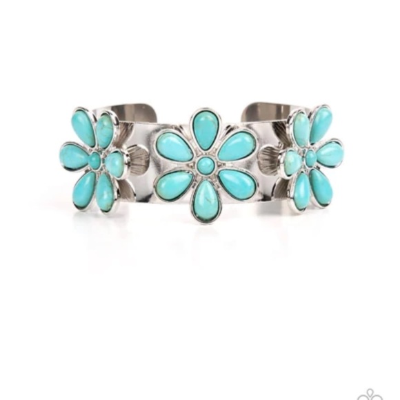 Desert Flower Patch - Blue Cuff Bracelet NWT - Picture 3 of 3